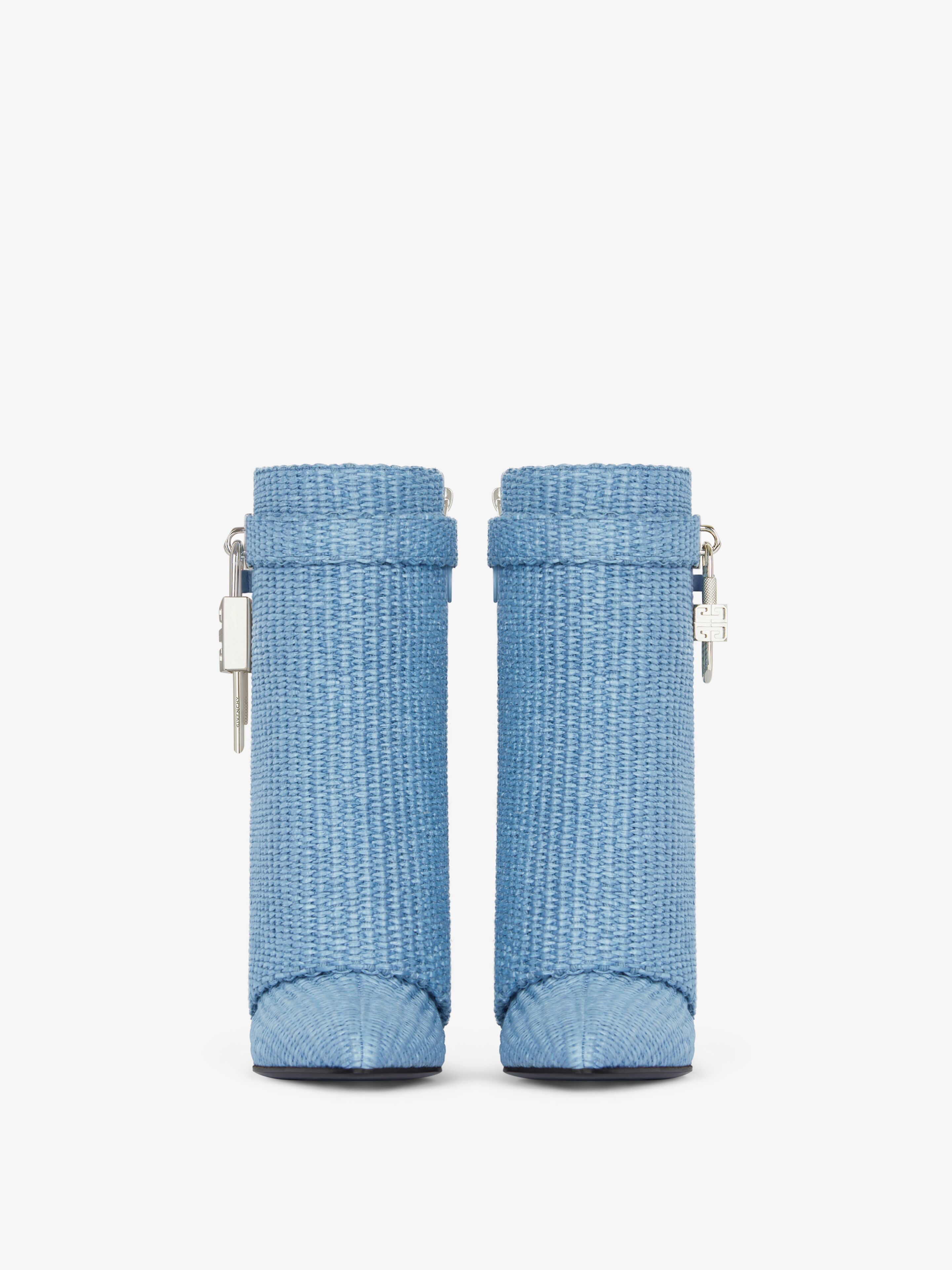 Shark Lock ankle boots in raffia